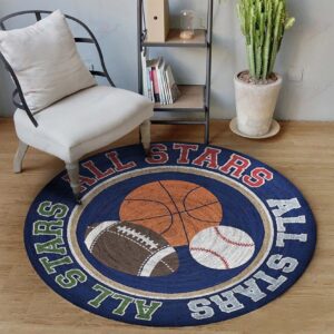 Ball All Star Round Carpet Floor Rug Living Room Bedroom Decor Round Area Rug Carpet