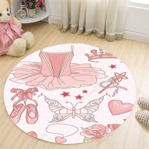 Ballet Angel Round Carpet Floor Rug Living Room Bedroom Decor Round Area Rug Carpet