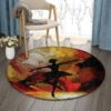 Ballet Art Dance Round Carpet Floor Rug Living Room Bedroom Decor Round Area Rug Carpet