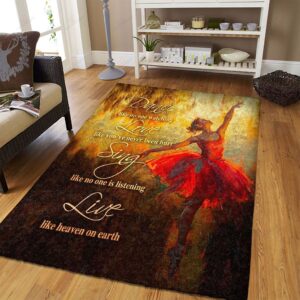Ballet Dance Love Sing Live Rug Sport Decor Gift Floor Decor Living Room Carpet Rug Area Rug - 380de76f4eda