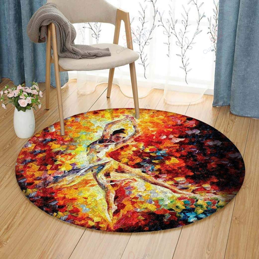 Ballet Girl Round Carpet Floor Rug Living Room Bedroom Decor Round Area Rug Carpet Ballet Girl Round Carpet Floor Rug Living Room Bedroom Decor Round Area Rug Carpet