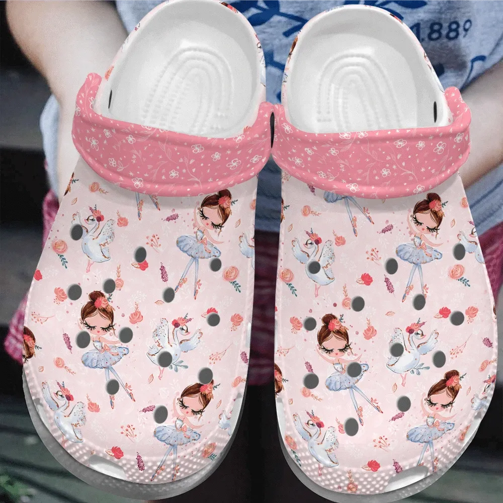 Ballet Personalized Clog Custom Crocs Comfortablefashion Style Comfortable For Women Men Kid Print 3D The Swan Ballet Personalized Clog Custom Crocs Comfortablefashion Style Comfortable For Women Men Kid Print 3D The Swan