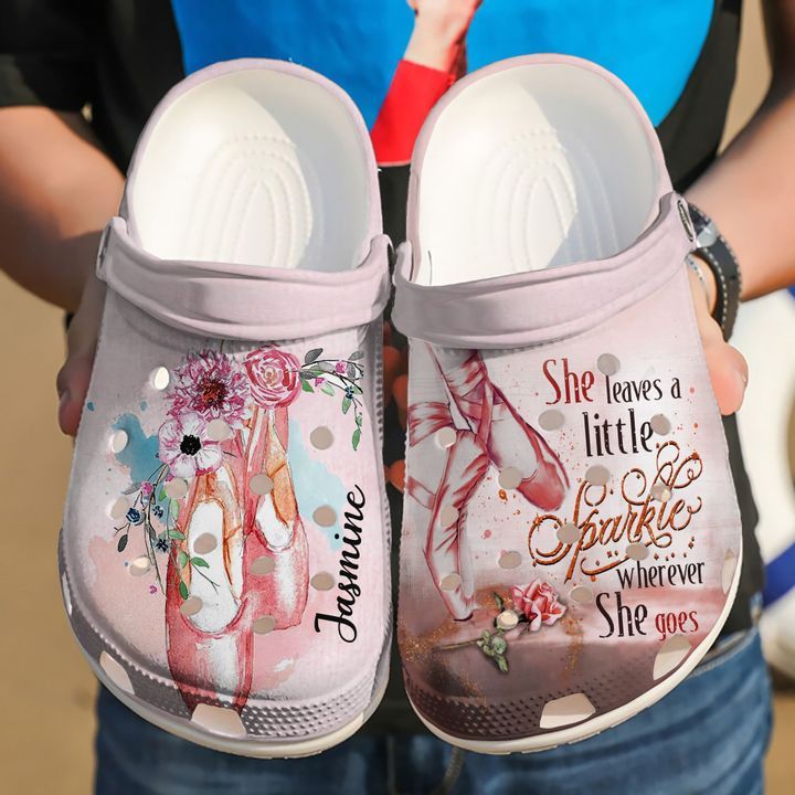 Ballet Personalized She Leaves A Little Sparkle Sku 67 Crocs Crocband Clog Comfortable For Mens Womens Classic Clog Water Shoes Ballet Personalized She Leaves A Little Sparkle Sku 67 Crocs Crocband Clog Comfortable For Mens Womens Classic Clog Water Shoes