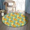 Banana Pattern Round Carpet Floor Rug Living Room Bedroom Decor Round Area Rug Carpet