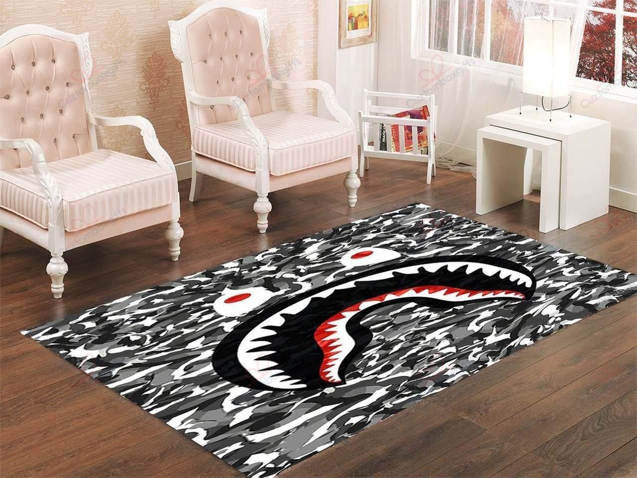 Bape Shark Black Army Pattern Rug Sport Decor Gift Floor Decor Living Room Carpet Rug Area Rug - 2e1052bdbbd6 Bape Shark Black Army Pattern Rug Sport Decor Gift Floor Decor Living Room Carpet Rug Area Rug - 2e1052bdbbd6