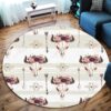 Baphomet Skull Round Carpet Floor Rug Living Room Bedroom Decor Round Area Rug Carpet