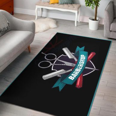 Barber Shop Rug Scissors Razor Shield Rug Sport Decor Gift Floor Decor Living Room Carpet Rug Area Rug - bf732969d06b Barber Shop Rug Scissors Razor Shield Rug Sport Decor Gift Floor Decor Living Room Carpet Rug Area Rug - bf732969d06b
