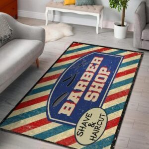 Barber Shop Rug Shave And Haircut Barber Pole Background Rug Sport Decor Gift Floor Decor Living Room Carpet Rug Area Rug - 0e2776b53cfe