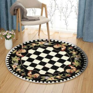 Barn Evergreen Round Carpet Floor Rug Living Room Bedroom Decor Round Area Rug Carpet