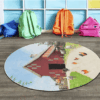 Barn Farm Round Carpet Floor Rug Living Room Bedroom Decor Round Area Rug Carpet