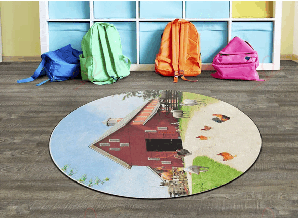 Barn Farm Round Carpet Floor Rug Living Room Bedroom Decor Round Area Rug Carpet Barn Farm Round Carpet Floor Rug Living Room Bedroom Decor Round Area Rug Carpet