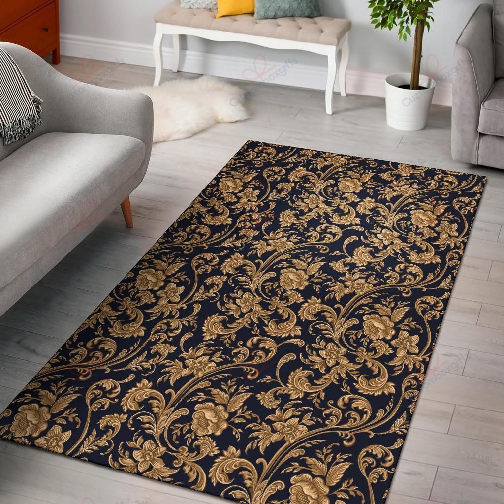 Baroque Golden Pattern 3 Rug Sport Decor Gift Floor Decor Living Room Carpet Rug Area Rug - f0e80c283b8f Baroque Golden Pattern 3 Rug Sport Decor Gift Floor Decor Living Room Carpet Rug Area Rug - f0e80c283b8f