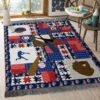 Baseball And Flower Rug Sport Decor Gift Floor Decor Living Room Carpet Rug Area Rug - 1ab750829b0c