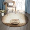 Baseball Ball 2 Round Carpet Floor Rug Living Room Bedroom Decor Round Area Rug Carpet