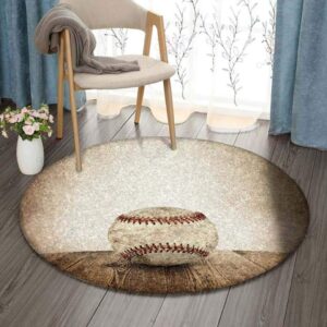 Baseball Ball 2 Round Carpet Floor Rug Living Room Bedroom Decor Round Area Rug Carpet