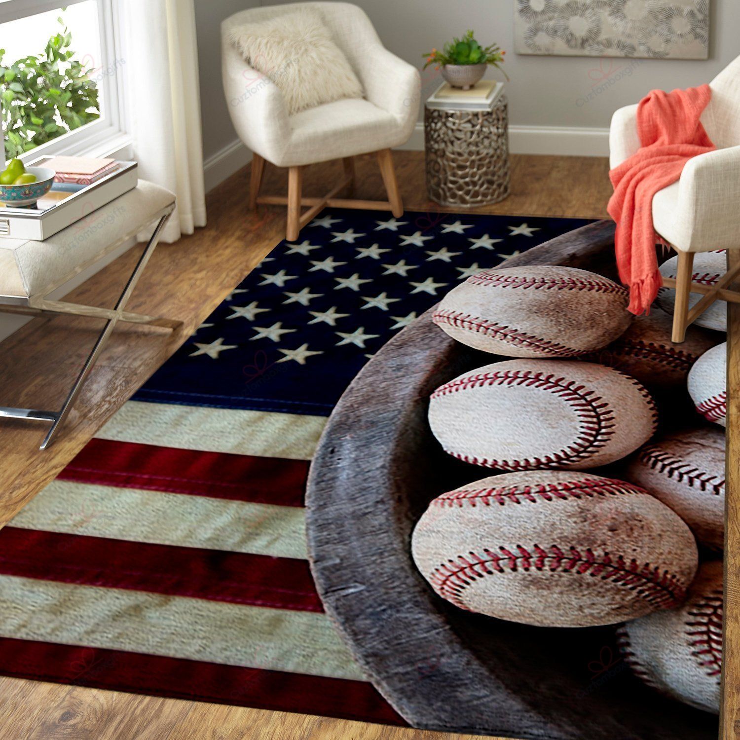 Baseball Ball On American Flag Rug Sport Decor Gift Floor Decor Living Room Carpet Rug Area Rug - cb37cad888de Baseball Ball On American Flag Rug Sport Decor Gift Floor Decor Living Room Carpet Rug Area Rug - cb37cad888de