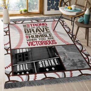 Baseball Be Strong Rug Sport Decor Gift Floor Decor Living Room Carpet Rug Area Rug - 6a690ef2e3c3