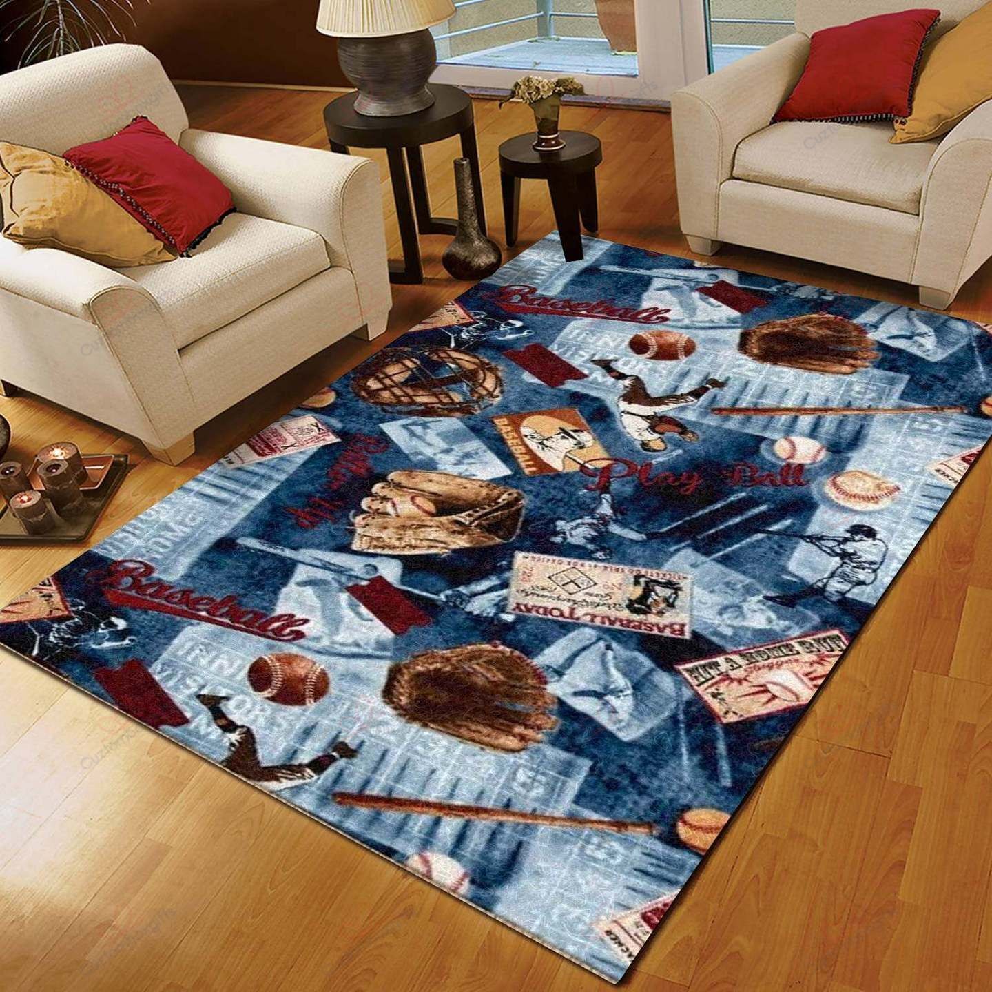 Baseball Blue Rug Sport Decor Gift Floor Decor Living Room Carpet Rug Area Rug - 40e5cd38547f Baseball Blue Rug Sport Decor Gift Floor Decor Living Room Carpet Rug Area Rug - 40e5cd38547f