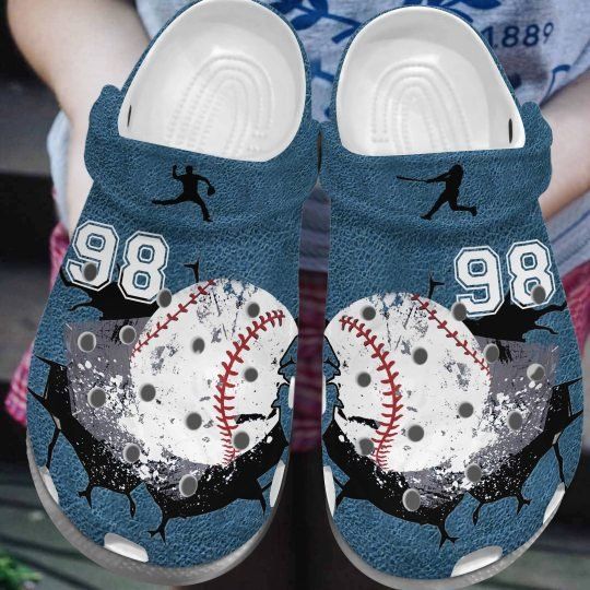 Baseball Cracks Blue Personalize Clog Custom Crocs Clog Number On Sandal Fashion Style Comfortable For Women Men Kid Baseball Cracks Blue Personalize Clog Custom Crocs Clog Number On Sandal Fashion Style Comfortable For Women Men Kid