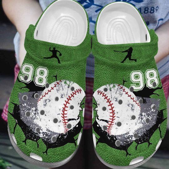 Baseball Cracks Green Personalize Clog Custom Crocs Clog Number On Sandal Fashion Style Comfortable For Women Men Kid Baseball Cracks Green Personalize Clog Custom Crocs Clog Number On Sandal Fashion Style Comfortable For Women Men Kid