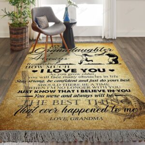 Baseball Dear My Grand Daughter Always Remember How Much I Love You Rug Sport Decor Gift Floor Decor Living Room Carpet Rug Area Rug - 4f7958859c06