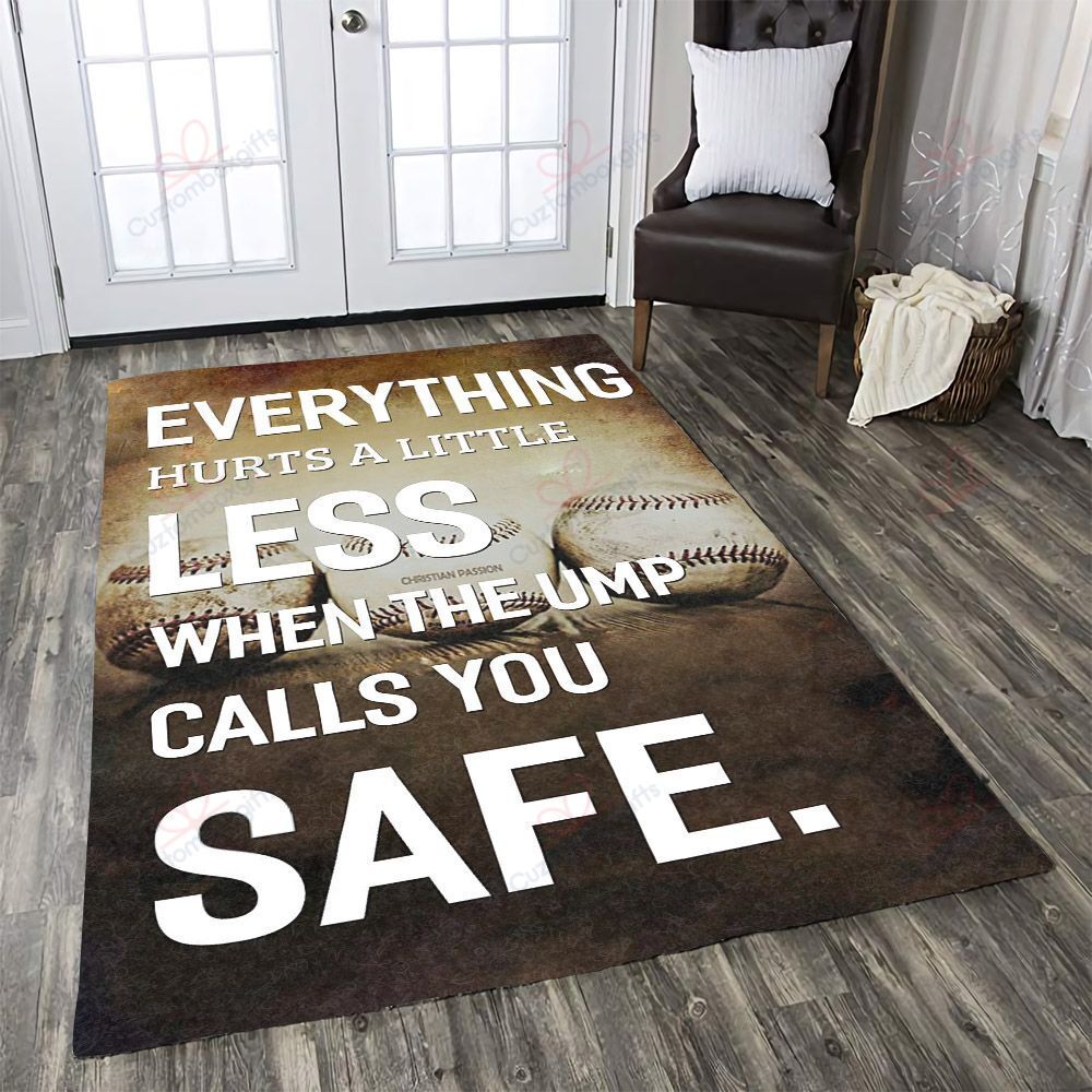 Baseball Everything Hurts A Little Less When The Ump Calls You Safe Rug Sport Decor Gift Floor Decor Living Room Carpet Rug Area Rug - 43abb04f8a32 Baseball Everything Hurts A Little Less When The Ump Calls You Safe Rug Sport Decor Gift Floor Decor Living Room Carpet Rug Area Rug - 43abb04f8a32