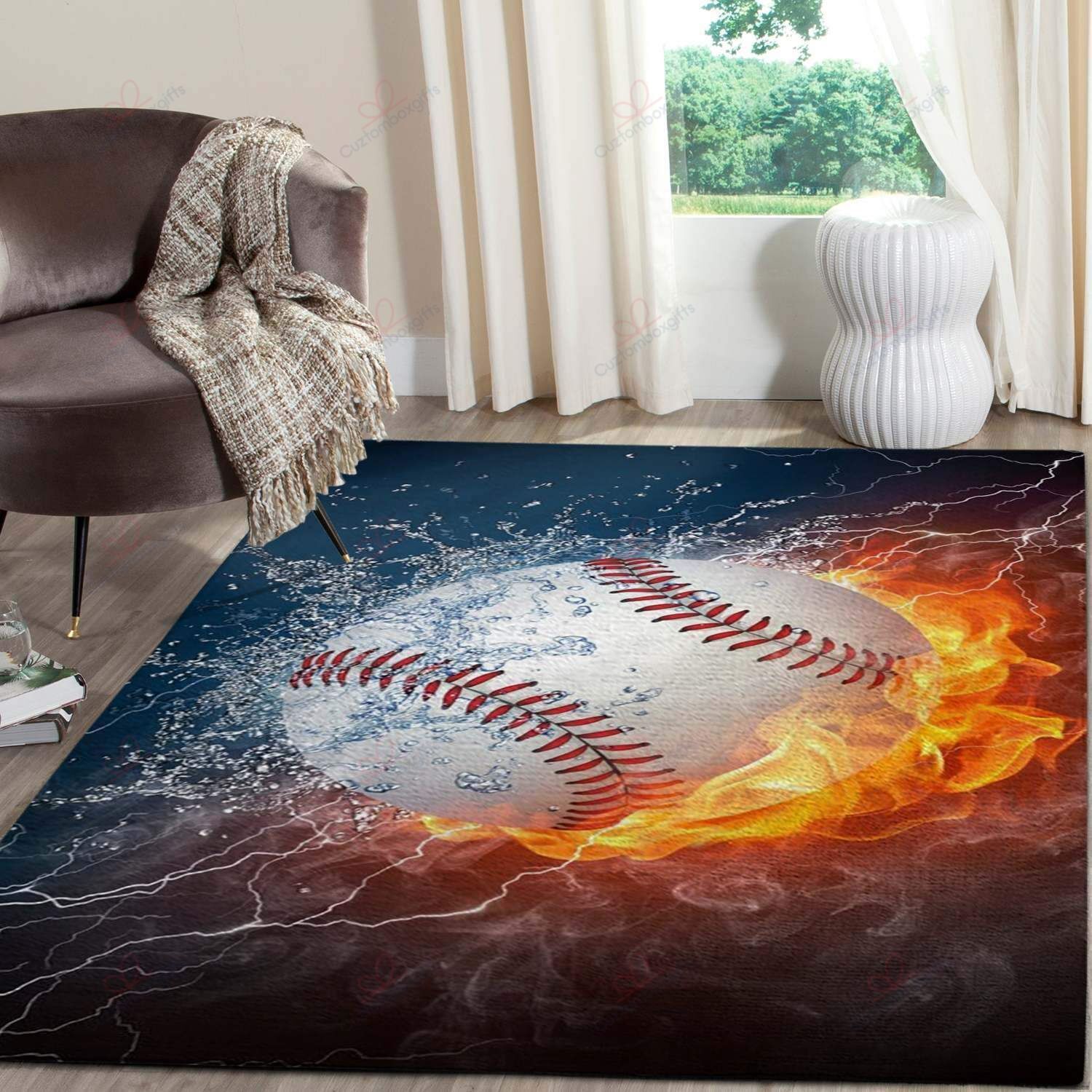 Baseball Fire And Water Rug Sport Decor Gift Floor Decor Living Room Carpet Rug Area Rug - ba145fc447ed Baseball Fire And Water Rug Sport Decor Gift Floor Decor Living Room Carpet Rug Area Rug - ba145fc447ed