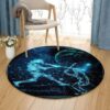 Baseball Galaxy Round Carpet Floor Rug Living Room Bedroom Decor Round Area Rug Carpet