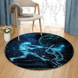 Baseball Galaxy Round Carpet Floor Rug Living Room Bedroom Decor Round Area Rug Carpet