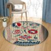 Baseball Gear Round Carpet Floor Rug Living Room Bedroom Decor Round Area Rug Carpet