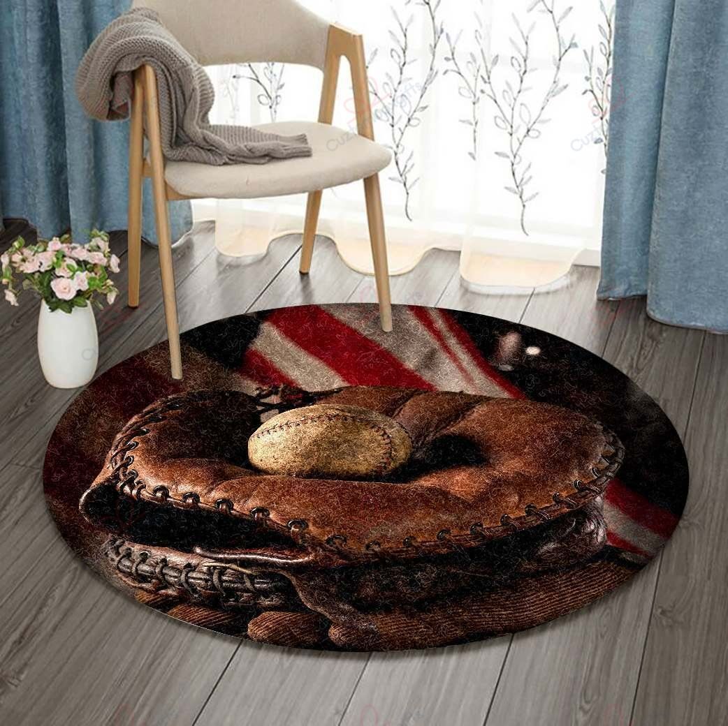 Baseball Round Carpet Floor Rug Living Room Bedroom Decor Round Area Rug Carpet Baseball Round Carpet Floor Rug Living Room Bedroom Decor Round Area Rug Carpet