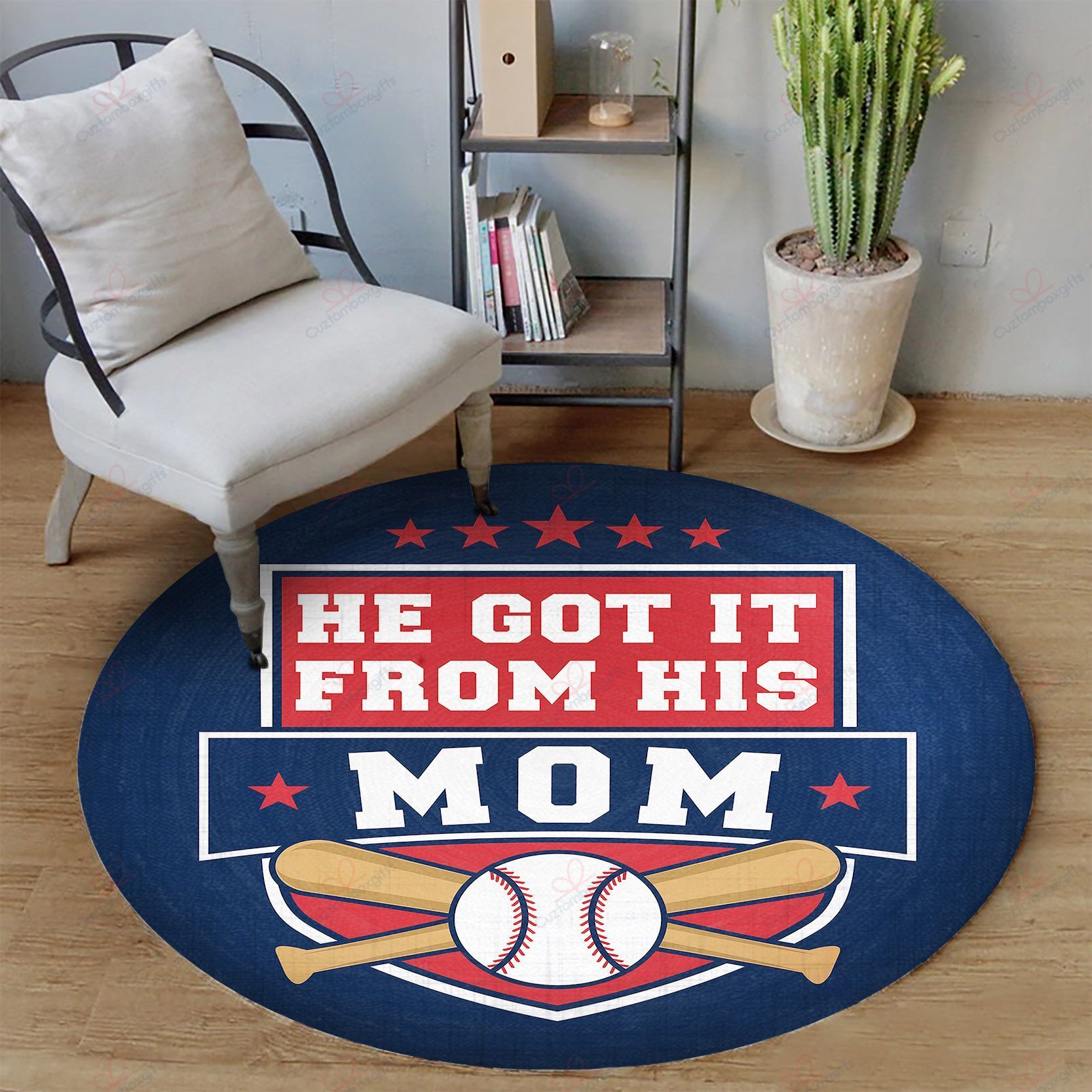 Baseball He Got It From His Mom Round Carpet Floor Rug Living Room Bedroom Decor Round Area Rug Carpet Baseball He Got It From His Mom Round Carpet Floor Rug Living Room Bedroom Decor Round Area Rug Carpet