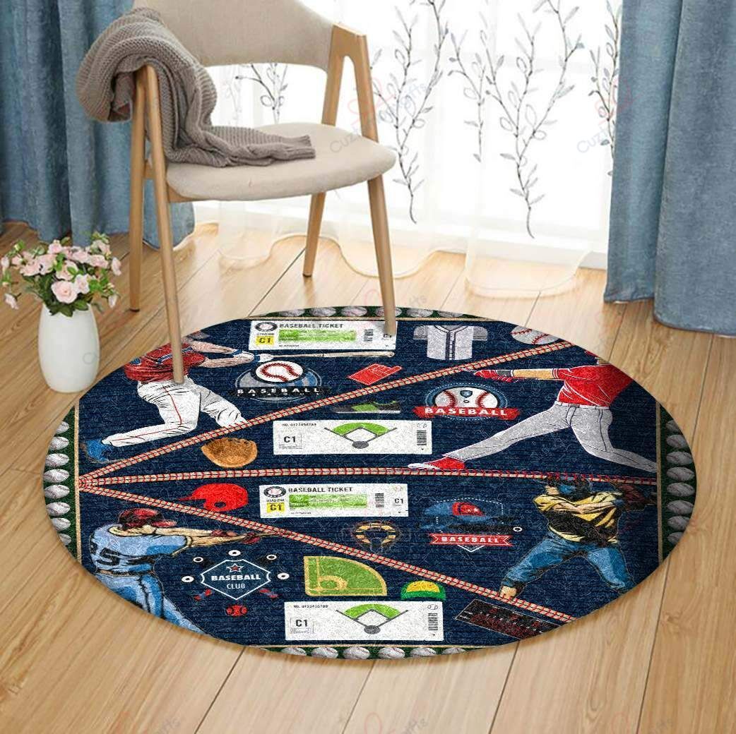 Baseball Life Round Carpet Floor Rug Living Room Bedroom Decor Round Area Rug Carpet Baseball Life Round Carpet Floor Rug Living Room Bedroom Decor Round Area Rug Carpet