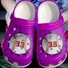Baseball Lover Purple Personalize Clog Custom Crocs Clog Number On Sandal Fashion Style Comfortable For Women Men Kid