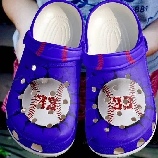 Baseball Lover Royal Blue Personalize Clog Custom Crocs Clog Number On Sandal Fashion Style Comfortable For Women Men Kid Baseball Lover Royal Blue Personalize Clog Custom Crocs Clog Number On Sandal Fashion Style Comfortable For Women Men Kid