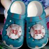 Baseball Lover Teal Personalize Clog Custom Crocs Clog Number On Sandal Fashion Style Comfortable For Women Men Kid