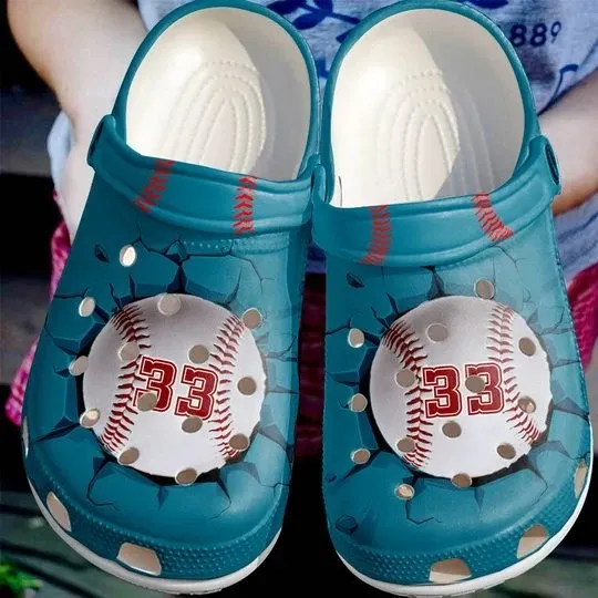 Baseball Lover Teal Personalize Clog Custom Crocs Clog Number On Sandal Fashion Style Comfortable For Women Men Kid Baseball Lover Teal Personalize Clog Custom Crocs Clog Number On Sandal Fashion Style Comfortable For Women Men Kid