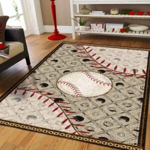 Baseball Lovers Rug Sport Decor Gift Floor Decor Living Room Carpet Rug Area Rug - f50173ff00b9