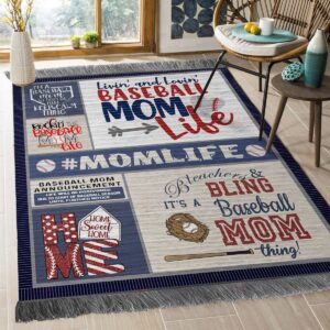 Baseball Mom Rug Sport Decor Gift Floor Decor Living Room Carpet Rug Area Rug - 2ceefe5b8ec8