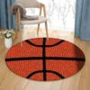 Baseball Orange Ball Round Carpet Floor Rug Living Room Bedroom Decor Round Area Rug Carpet