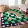 Baseball Pattern Rug Sport Decor Gift Floor Decor Living Room Carpet Rug Area Rug - b2199ce9e9af