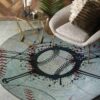 Baseball Pattern Round Carpet Floor Rug Living Room Bedroom Decor Round Area Rug Carpet