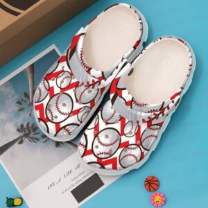 Baseball Pattern Sku 123 Crocs Clog Clog Shoes