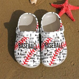 Baseball Pattern Sku 168 Crocs Crocband Clog Comfortable For Mens Womens Classic Clog Water Shoes