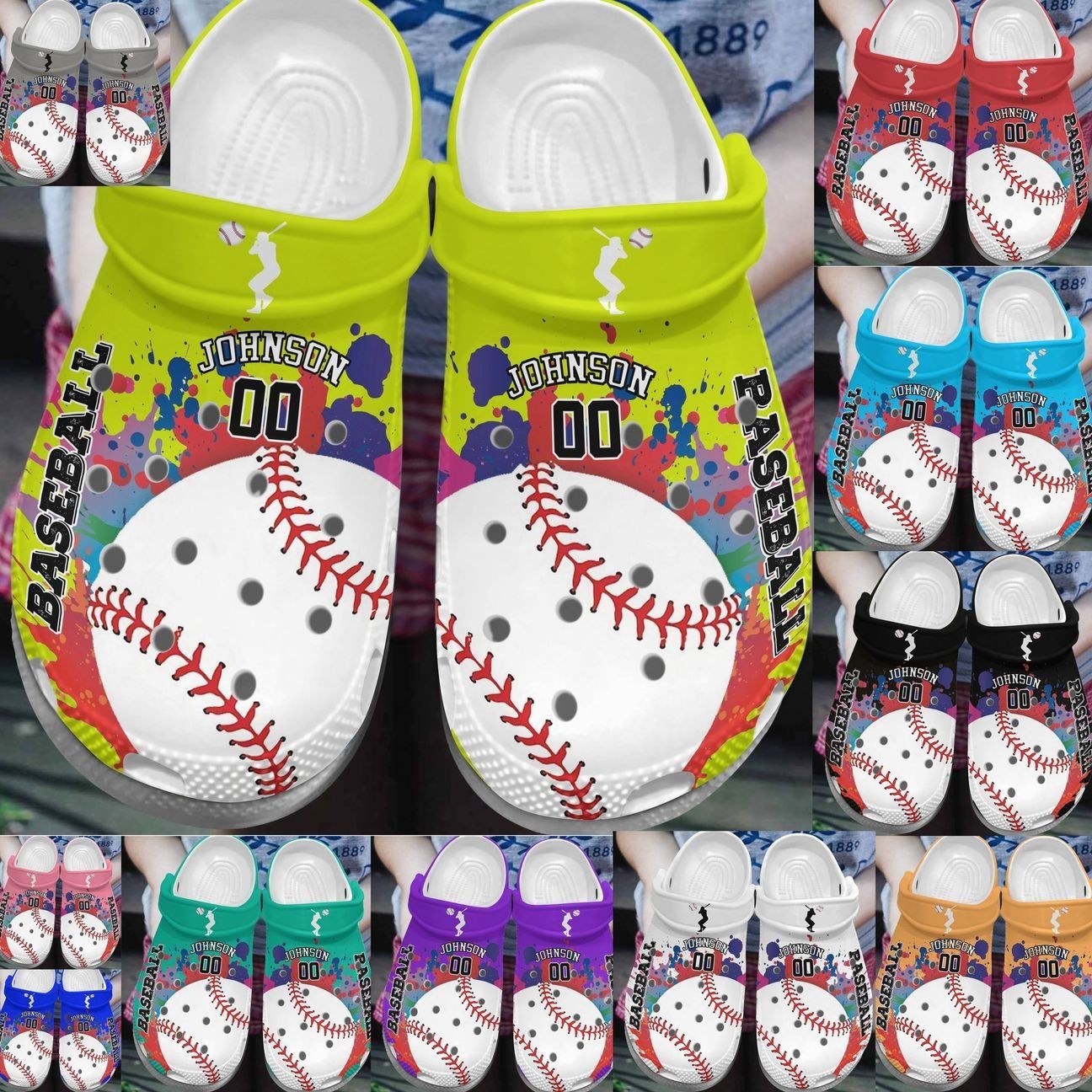 Baseball Personalize Clog Custom Crocs Fashionstyle Comfortable For Women Men Kid Print 3D Whitesole 11 Colors Baseball Personalize Clog Custom Crocs Fashionstyle Comfortable For Women Men Kid Print 3D Whitesole 11 Colors