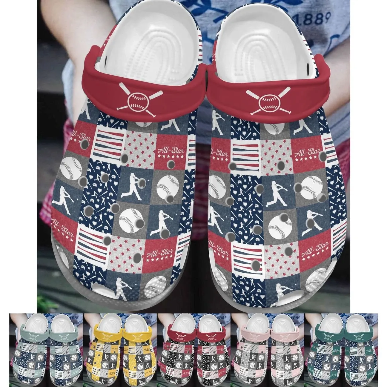 Baseball Personalize Clog Custom Crocs Fashionstyle Comfortable For Women Men Kid Print 3D Whitesole All Star Baseball Personalize Clog Custom Crocs Fashionstyle Comfortable For Women Men Kid Print 3D Whitesole All Star