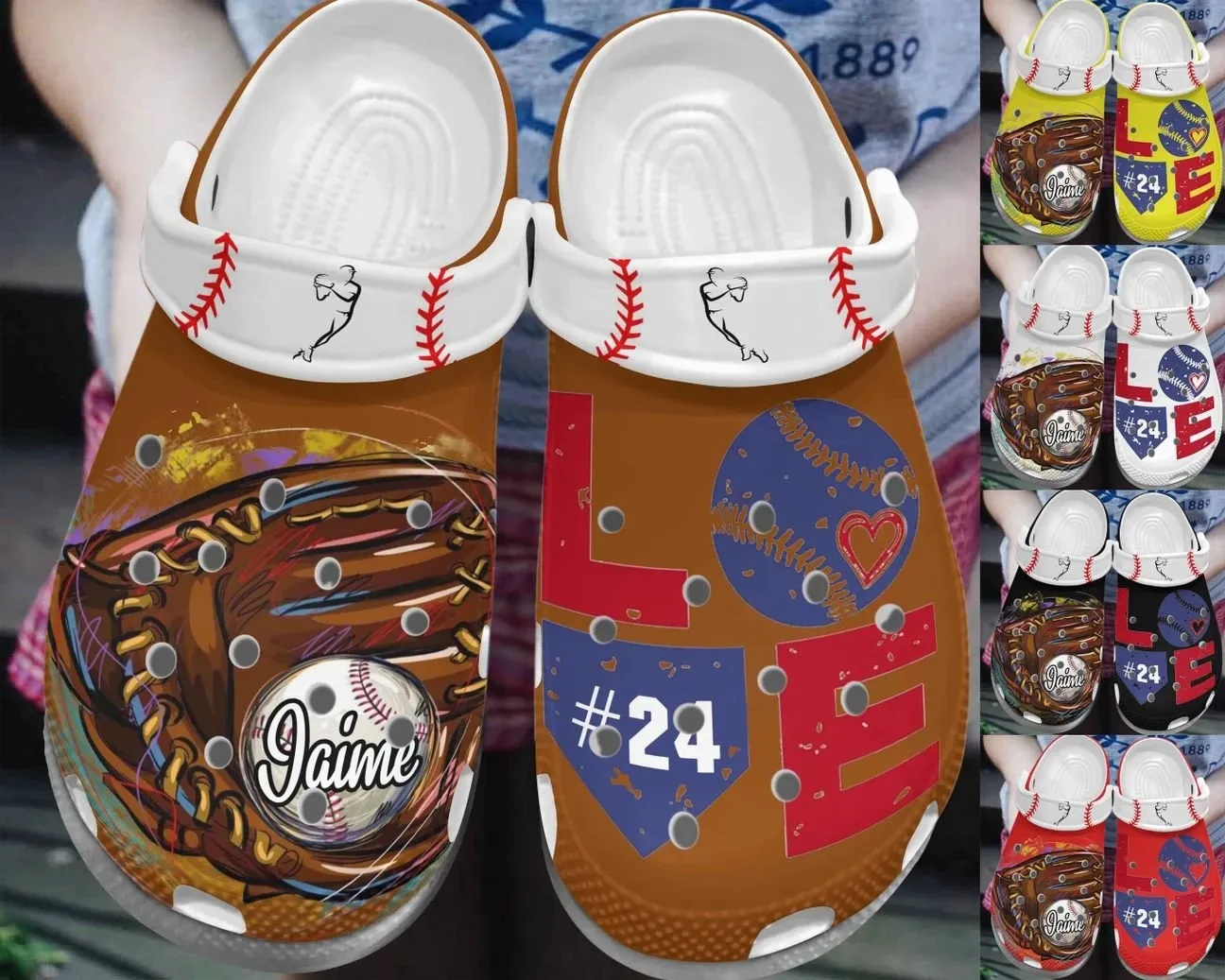 Baseball Personalize Clog Custom Crocs Fashionstyle Comfortable For Women Men Kid Print 3D Whitesole Glove & Ball Baseball Personalize Clog Custom Crocs Fashionstyle Comfortable For Women Men Kid Print 3D Whitesole Glove & Ball