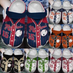 Baseball Personalized Clog Custom Crocs Comfortablefashion Style Comfortable For Women Men Kid Print 3D Jersey Theme