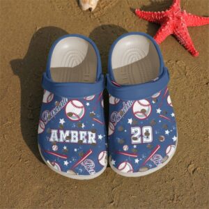 Baseball Personalized Clog Custom Crocs Comfortablefashion Style Comfortable For Women Men Kid Print 3D Star Baseball