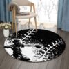Baseball Player 1 Round Carpet Floor Rug Living Room Bedroom Decor Round Area Rug Carpet